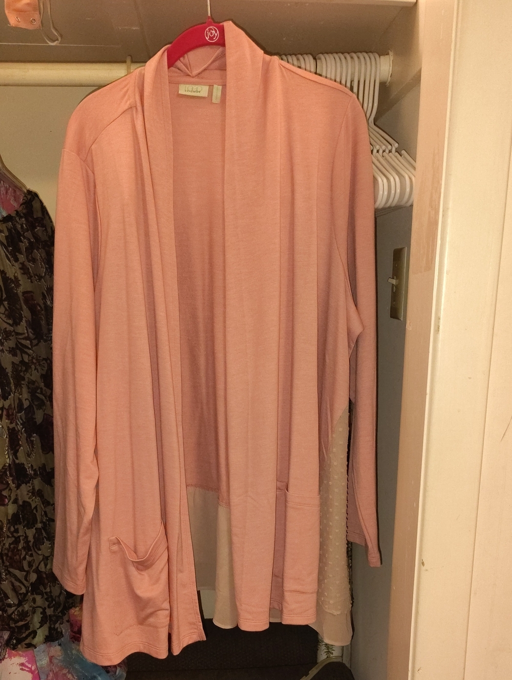 Light Pink Women's Open-Front Cardigan